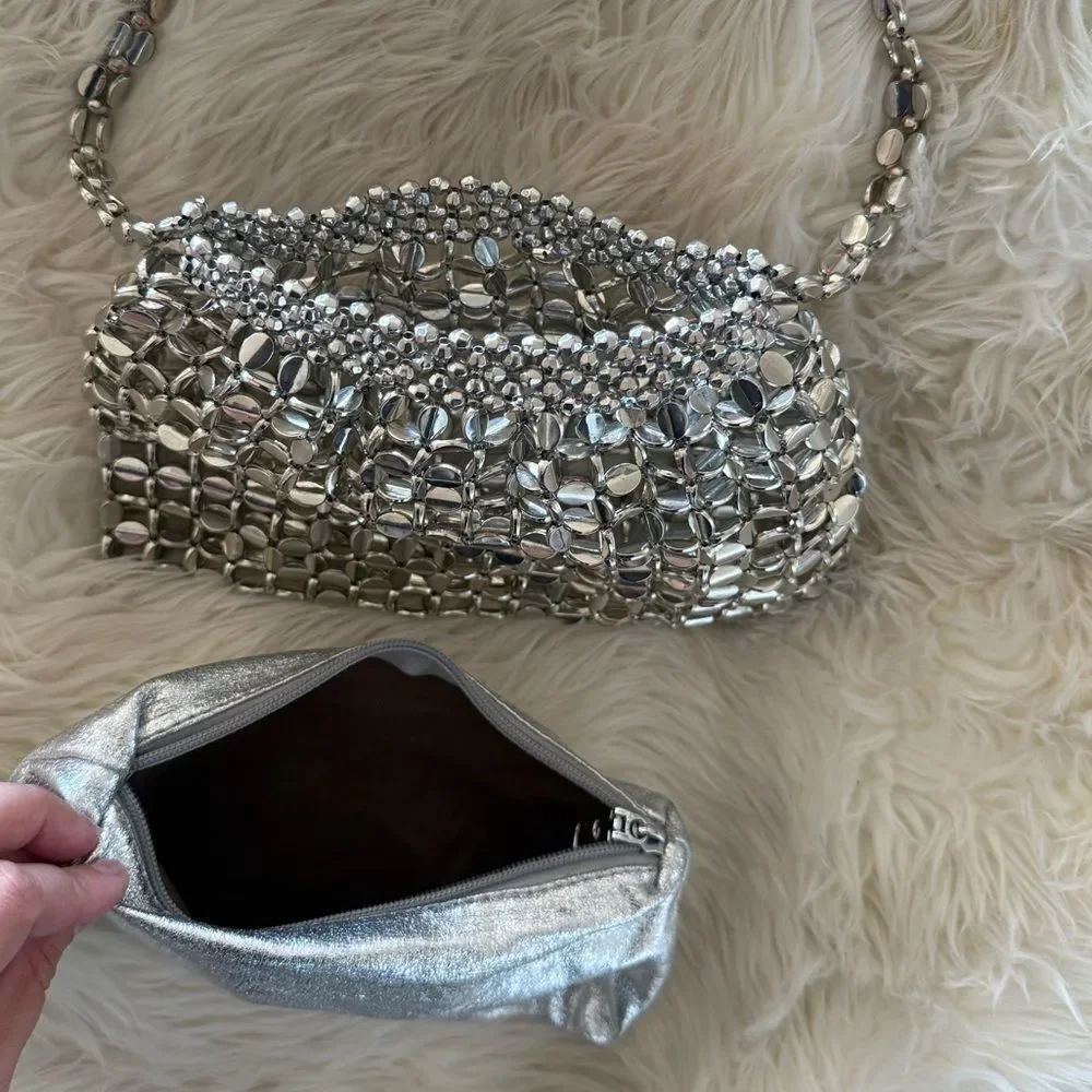 Silver shoulder party bag - Picture 5 of 6
